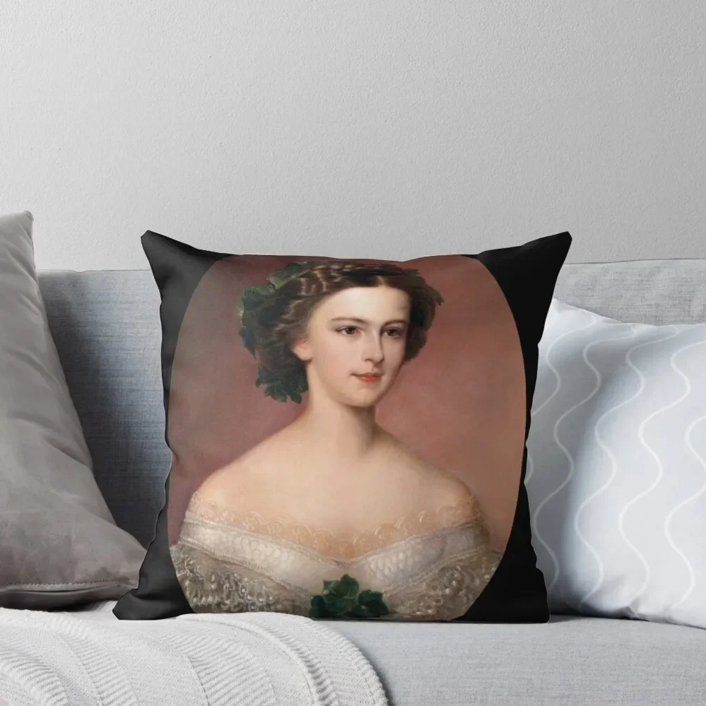 Empress Sisi Elisabeth of Austria (1855) - Amanda Bergstedt Throw Pillow pillows decor home Cushions Cover pillow