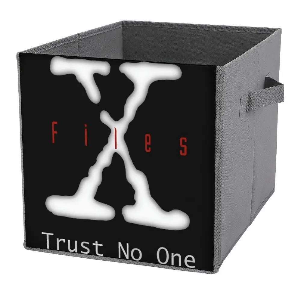 X Files Trust No One Essential for Folding Storage Box Storage Tank Dust Proof Novelty Storage of Pet Toys Handle on Both Sides