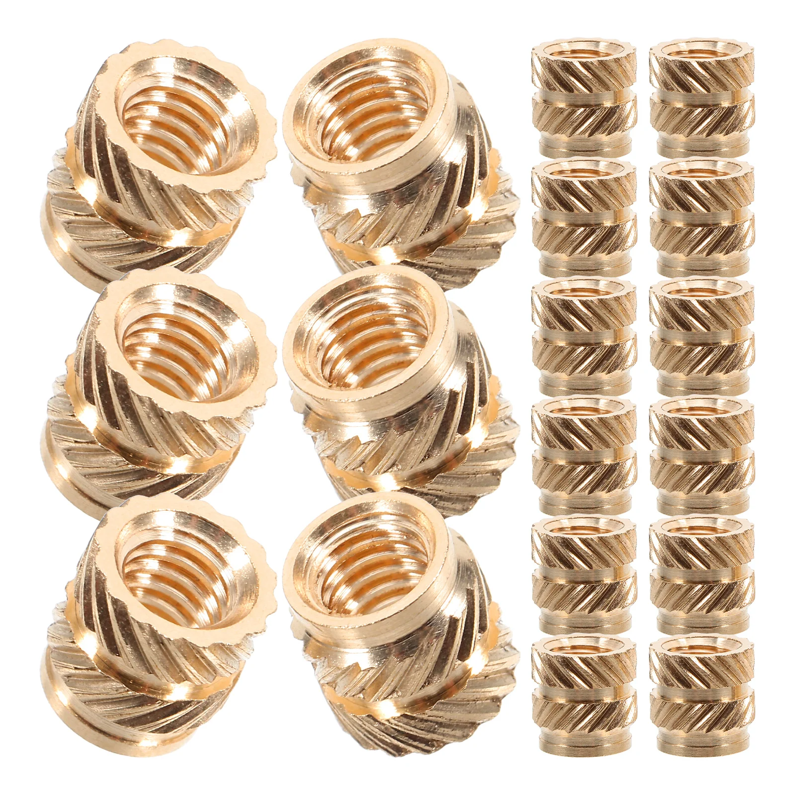 

50pcs 3D Printing Nuts Brass Threaded Inserts For Plastic Knurled Heat Set Insert Female Thread Embedment Nut For 3D Printer