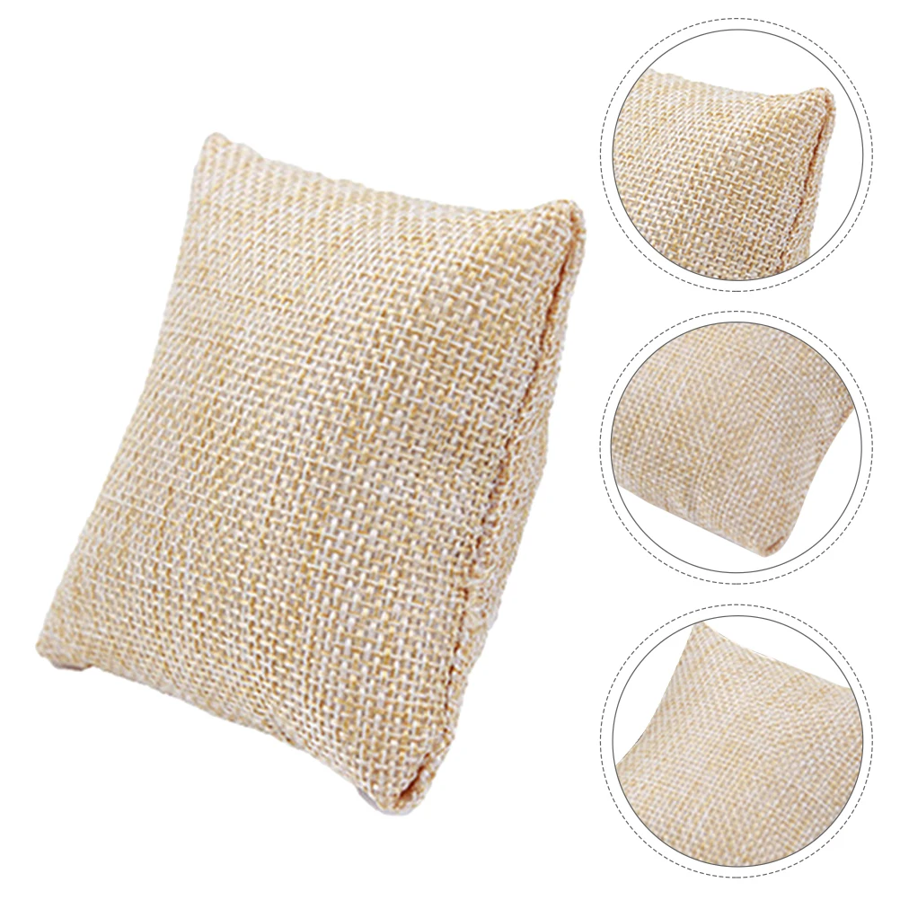 

20 шт., льняные подушки для часов, небольшой органайзер для ювелирных изделий, подушки для браслета, держатель для браслета для хранения, бежевый