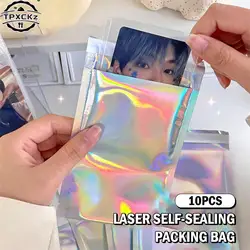 10pcs Self-Seal Packaging Bags Holographic Laser Plastic Pouch For DIY Jewelry Retail Storage Pouch Display Packaging Opp Bag