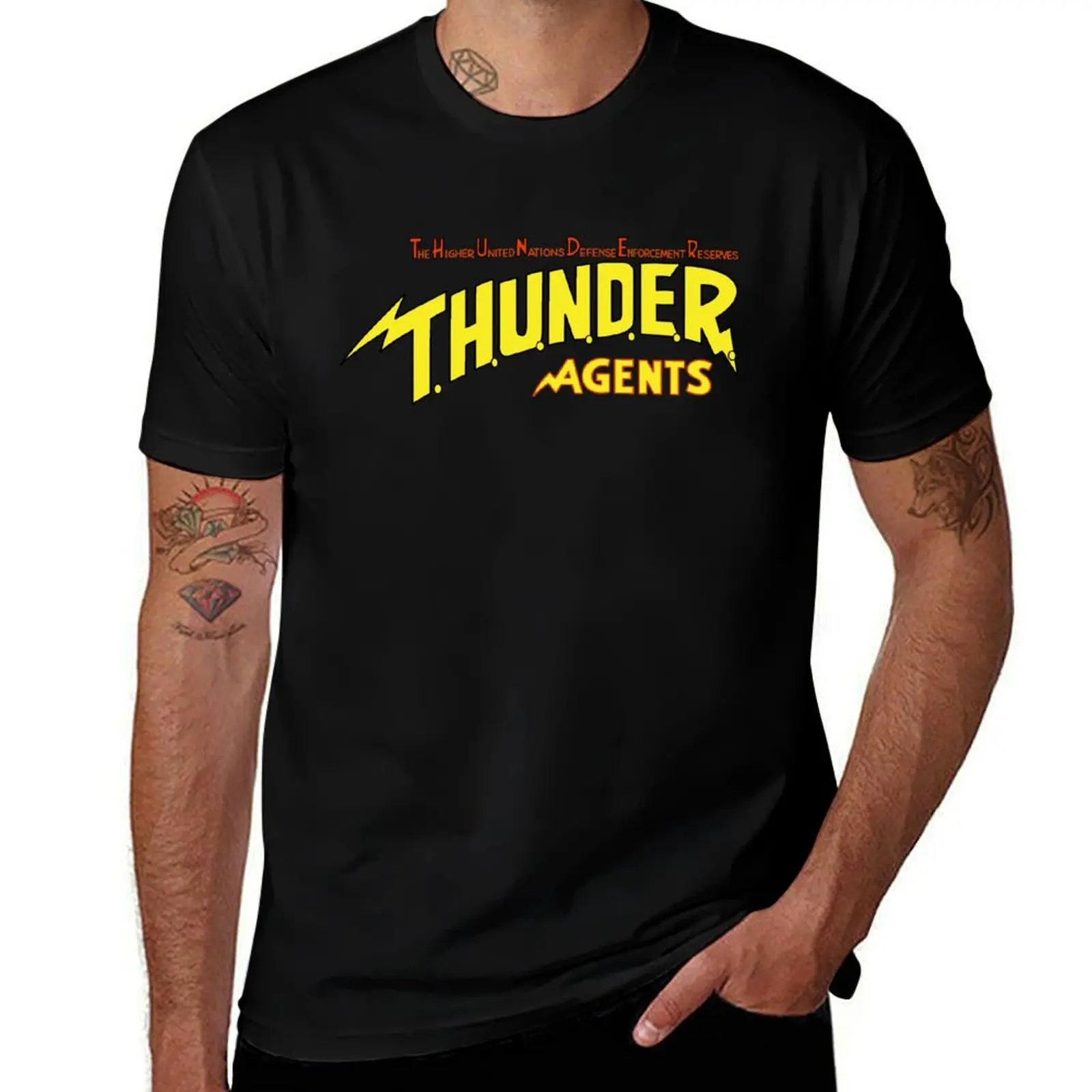 Thunder Agents logo - yellow T-Shirt cotton tshirt 100% T-Shirt