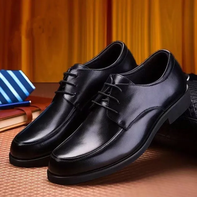 New Black Men Formal Shoes Autumn Winter Men Dress Shoes Brand Men Leather Shoes Men Classic Business Gentleman Big Size