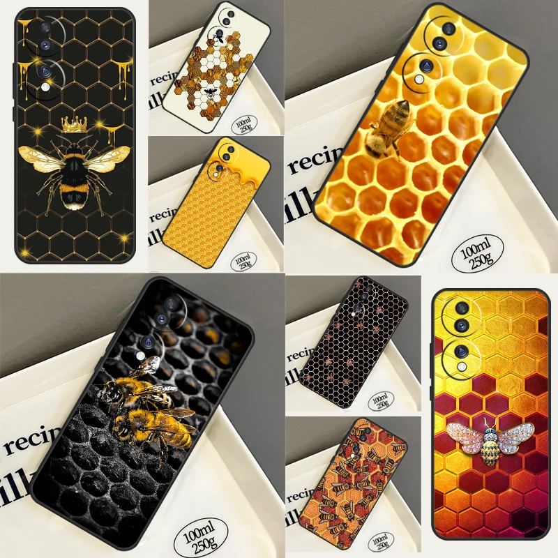 Honeycomb Honey Bee Case For Huawei P30 Lite P40 P20 Nova 9 5T P Smart Honor Magic 5 Pro 70 50 X7 X8 X9a Cover