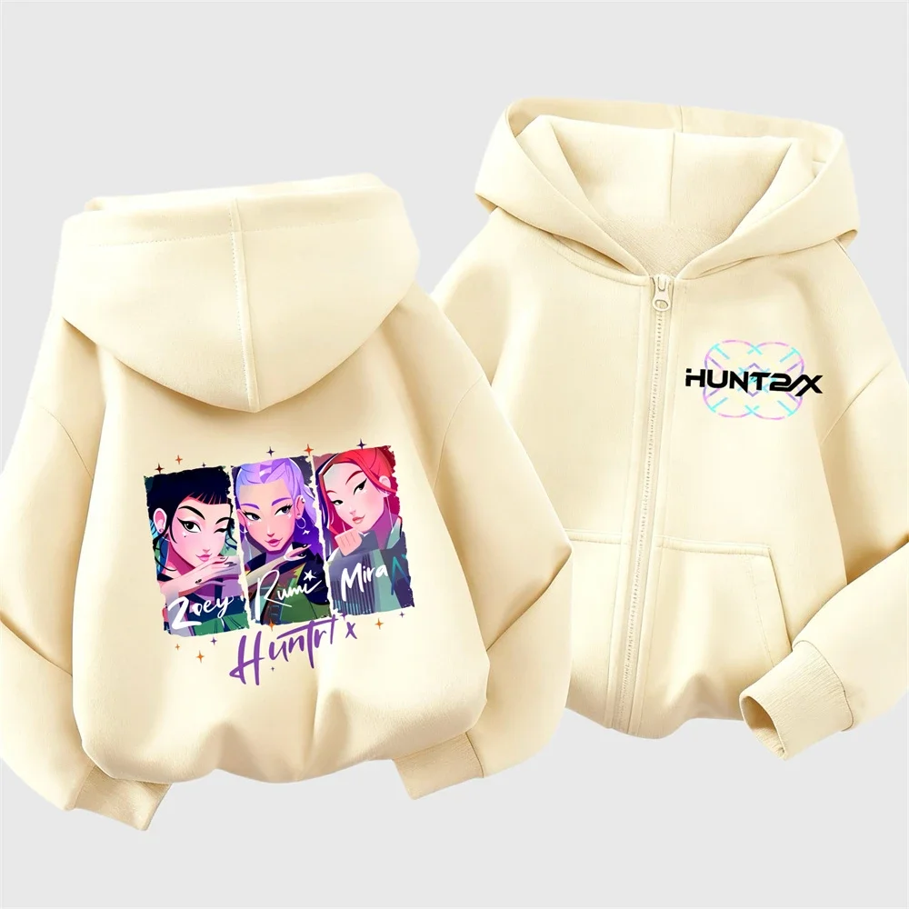 Kpop شيطان الصيادين الملابس الكرتون المطبوعة مقنعين معاطف فضفاضة ملابس خارجية غير رسمية لطيف أزياء طويلة الأكمام هوديس سترة عصرية #6