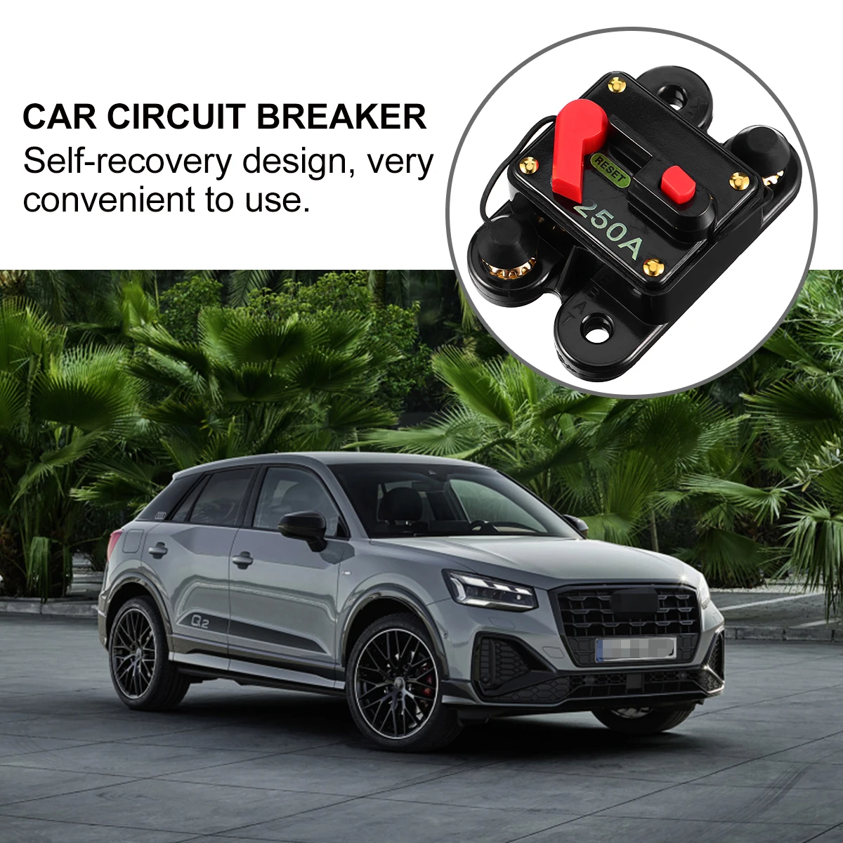 

Fuse Recovery Protection Holder Self-recovery Circuit Breaker Manual Black Alloy