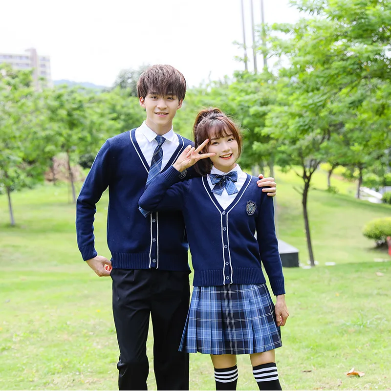 C110 Korean Fashion British Academy Wind Vest Cardigan Suit JK Skirt Student Uniform