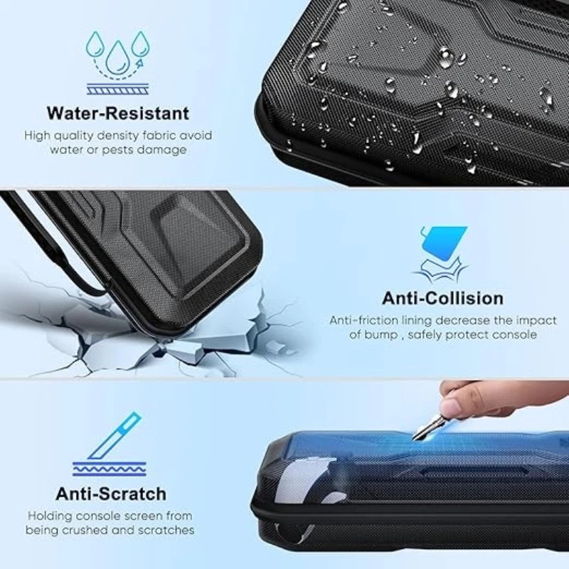 مجموعة ملحقات 3 في 1 لـ PS5 Protal EVA حقيبة حمل صلبة مع غطاء حماية من السيليكون قطعة واحدة واقي شاشة لـ PS5 Protal