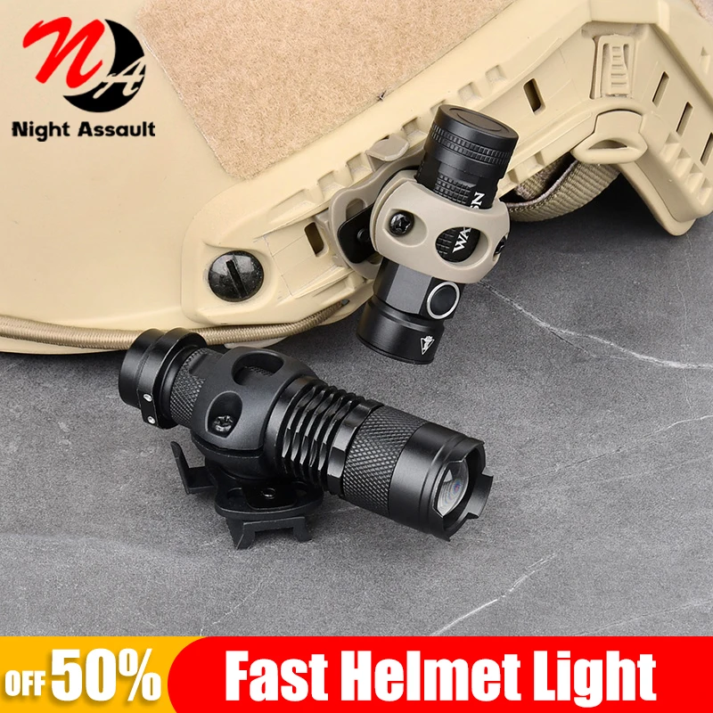 WADSN taktyczna lampa na kask stroboskopowa contant momentaneo AIrsoft wisząca lampa Scout pasuje do szybkiego kasku 20mm szyna myśliwska LED torcia