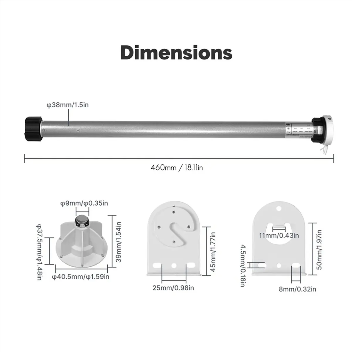 

~A752R Tuya автоматический умный двигатель жалюзи Zigbee для трубки 38 мм с дистанционным управлением для Smart Life Home B