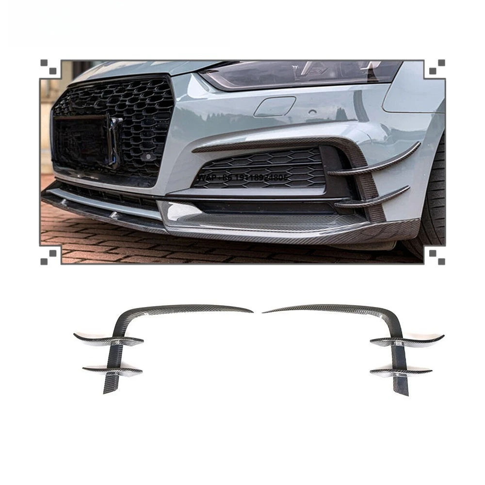 

Carbon Fiber Front Bumper Candards Fog Grill Cover Trims for A5 Sline S5 2017 - 2019 Bumper Fins Vents