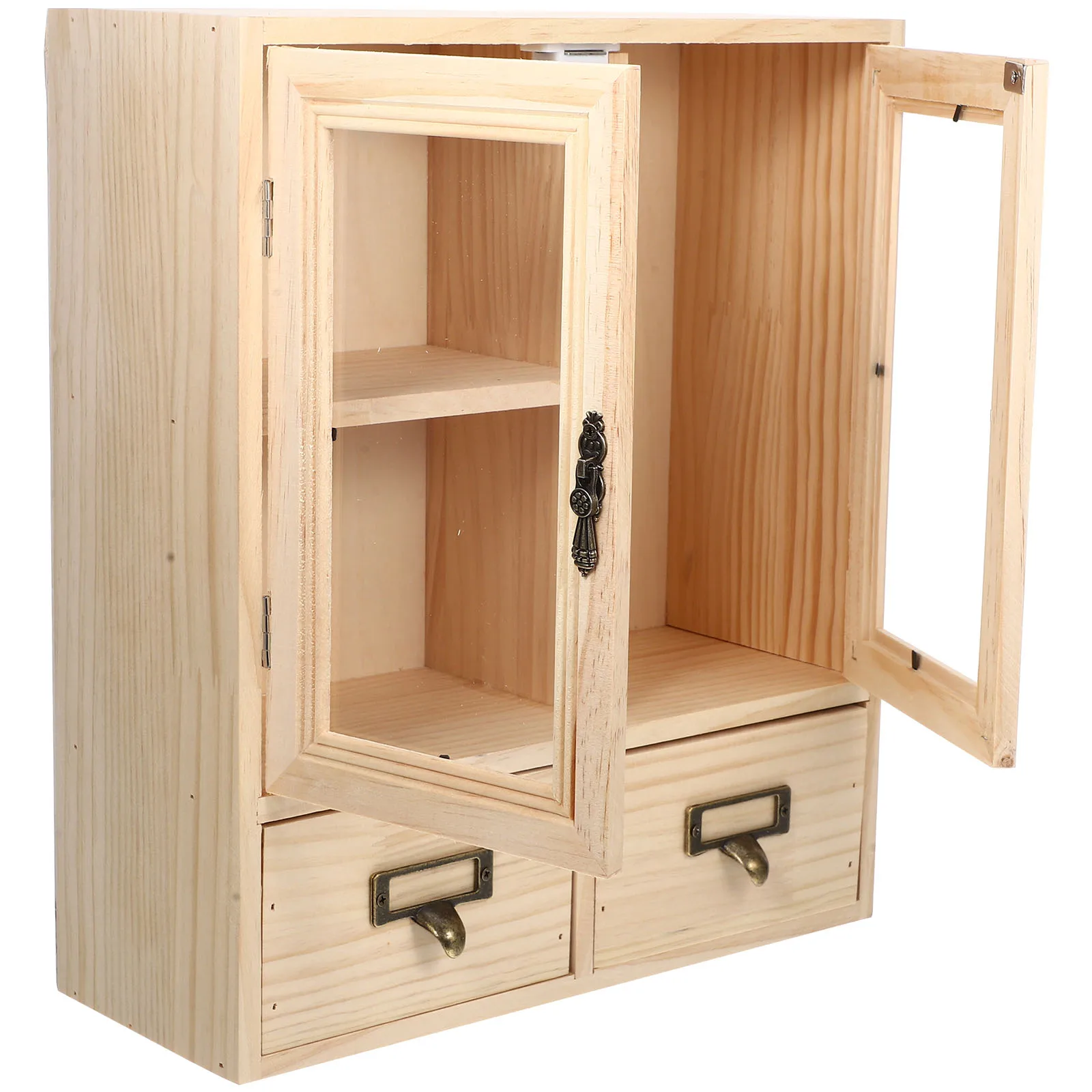 

Wooden Home Storage Box Vintage Desktop Cabinet 3 Drawers Small Size Kitchen Bedroom Bathroom Office Toys Cosmetics Bath