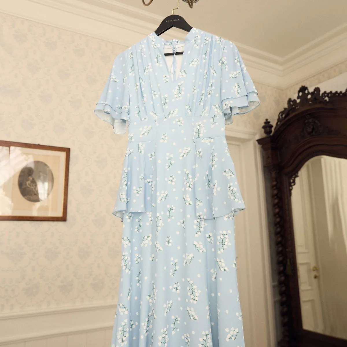 KWTX Vestido con estampado de volantes y cordones para mujer, elegante, ajustado, para fiesta, oficina, estilo callejero, primavera, verano, 2025 Premium