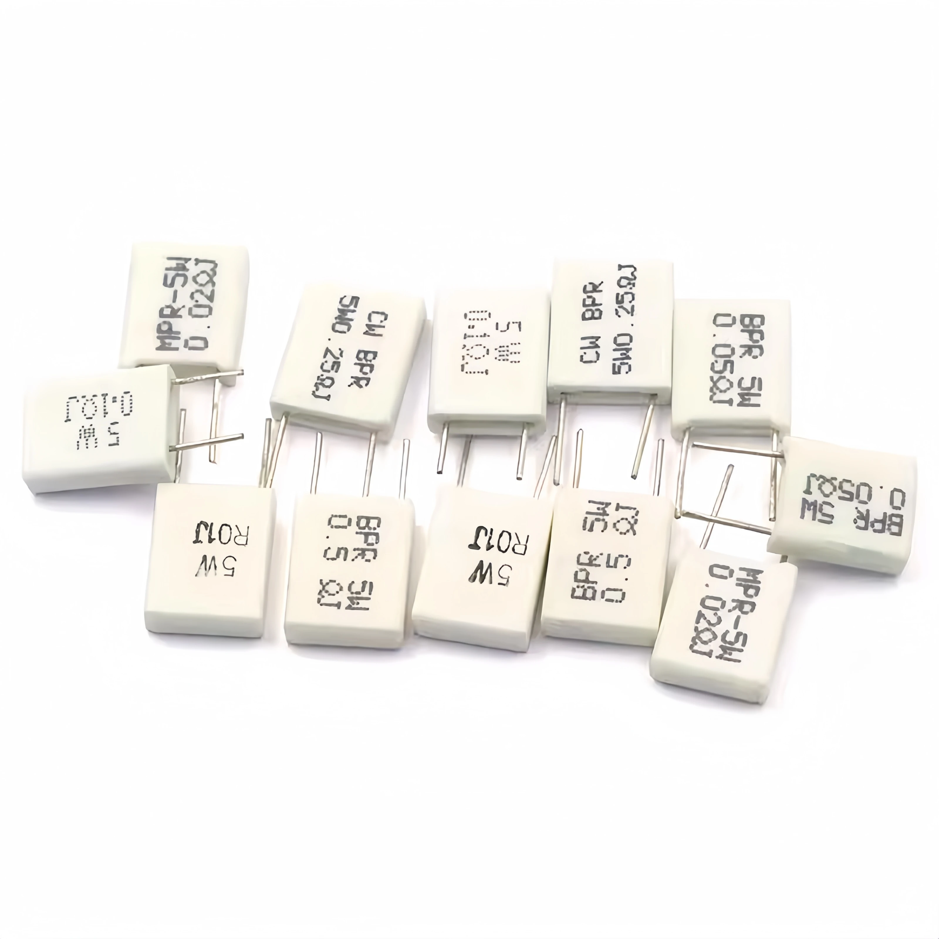 10PCS BPR56 5W Non-inductive Ceramic Cement Resistance 0.01R 0.015 0.022 0.025 0.02 0.033 0.047 0.05 0.1 0.15 0.2 0.47 0.5 Ohm