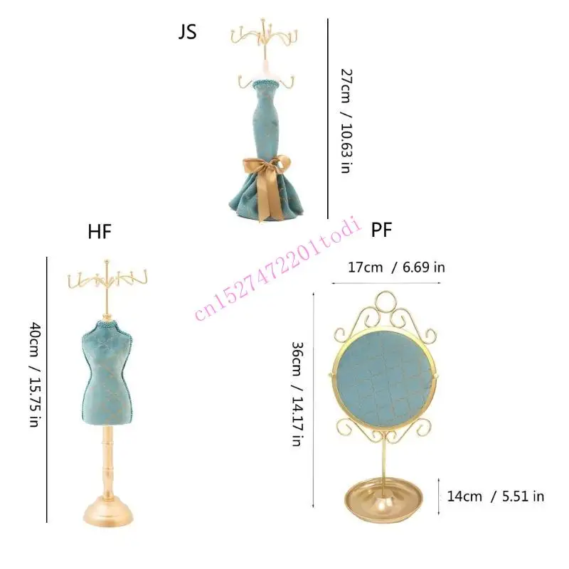 M76B Gilded Jewelry Stand Princess Dress Design Dispring Storage Display