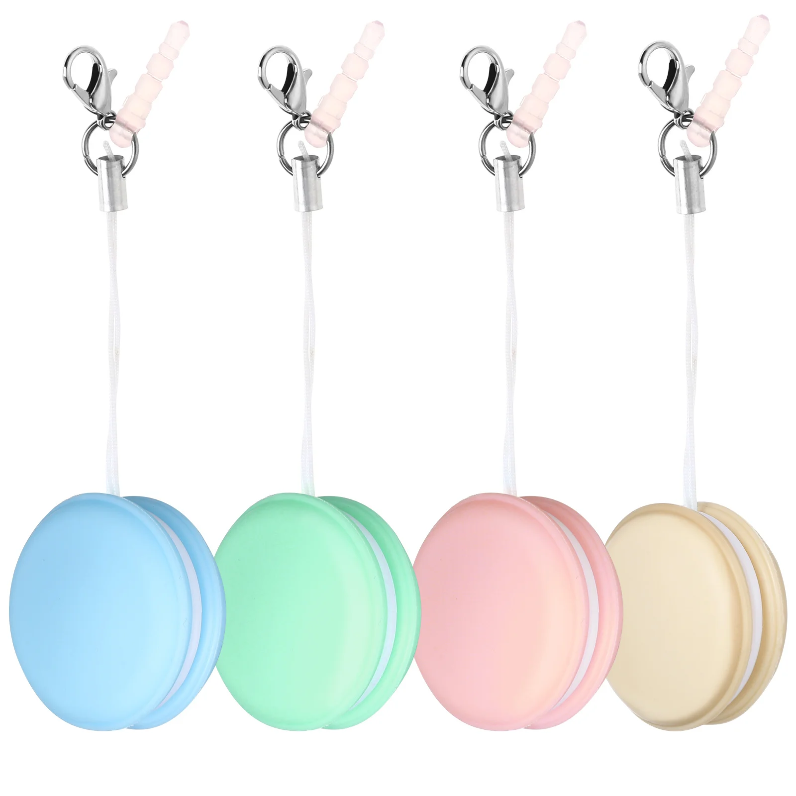

4pcs Screen Cleaner Macaron: Dual Sided Microfiber Phone Screen Cleaning Pad For Smartphone Tablet Laptop Camera Lenses Keychain
