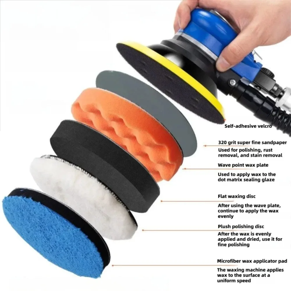 Pneumatic Sander Small Dry Grinder Sanding Machine Orbital Sander Car Polisher Waxer Vacuum Polishing Grinding Tool