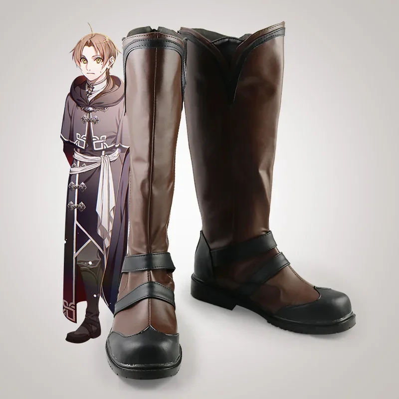 

FC6Anime Rudeus Cosplay Shoes Rudeus Cosplay Long Boots Shoes Women Men Halloween Role Play Cos Prop@FC8！