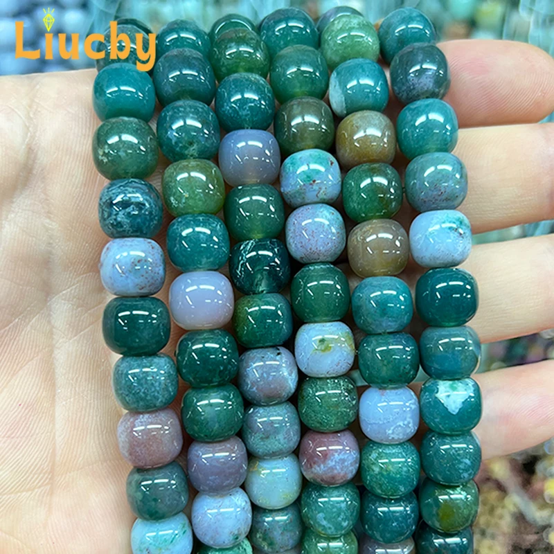 

Indian agate old shaped Loose Beads Natural Luminous Stone DIY Accessories Versatile Bracelets For Jewelry Making 15"Strand 10MM