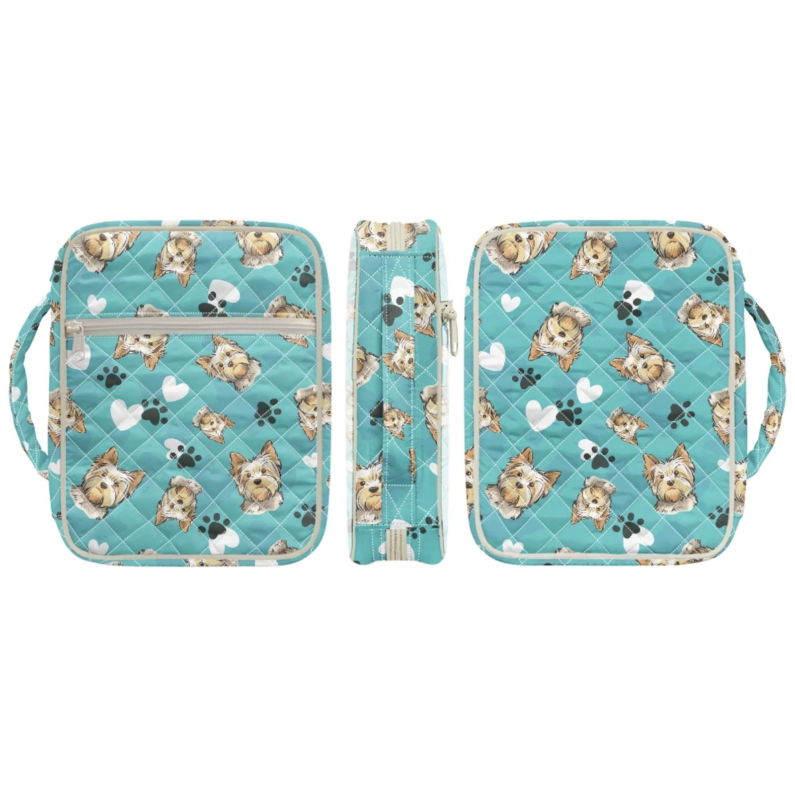 Coloranimal Puppy Paw Print New Design Bible Study Bag Polyester Fabric Zipper Christian Tote for Estudio