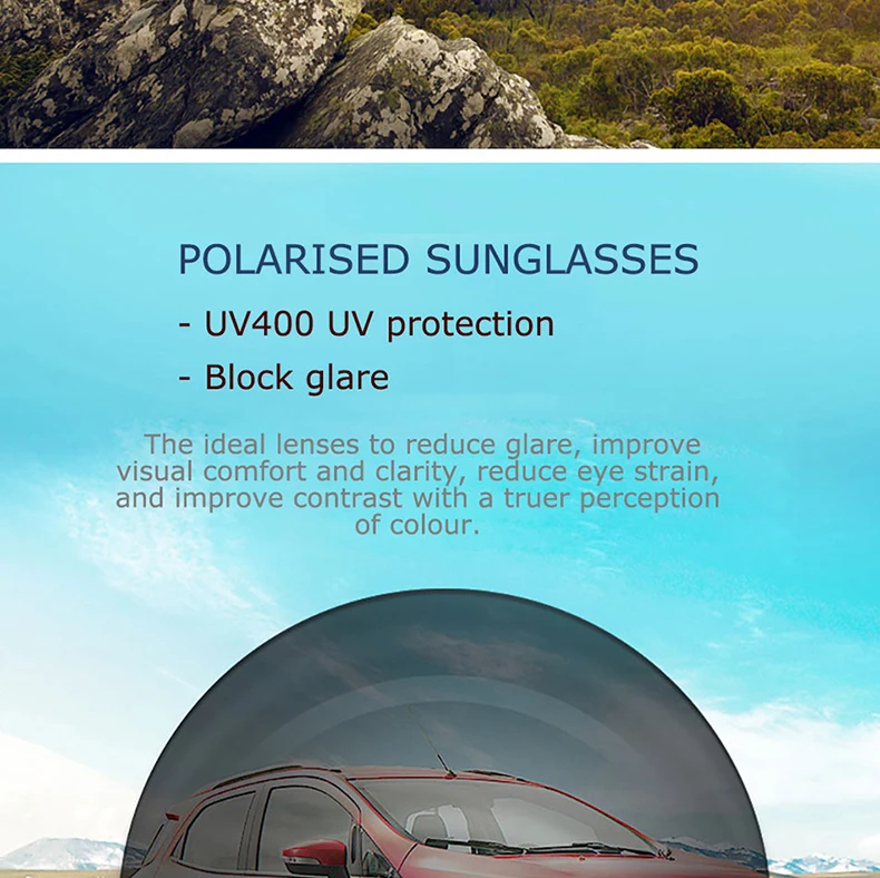 Sonnenbrille Polarisierte Gleitsichtgläser 1,50/1,56/1,61/1,67CR39 Optische verschreibungspflichtige Sonnenbrillengläser UV Herren Damen – Detail 4