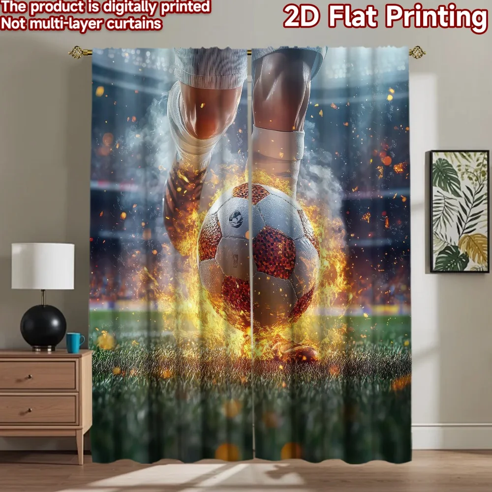 

1pc 2D flat Photography Backdrop Popular Background cloth Fiery Soccer Kick 100% Polyester Anniversary for Holiday home decor