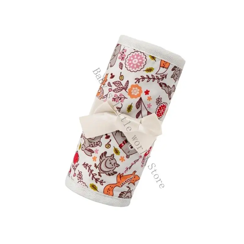 مجموعة من 4 قطعة من واقيات حواف سرير القطن قابلة للتنفس لسرير الأطفال وواقي حماية لسرير الأطفال مطبوع عليه رسوم كرتونية غطاء #5