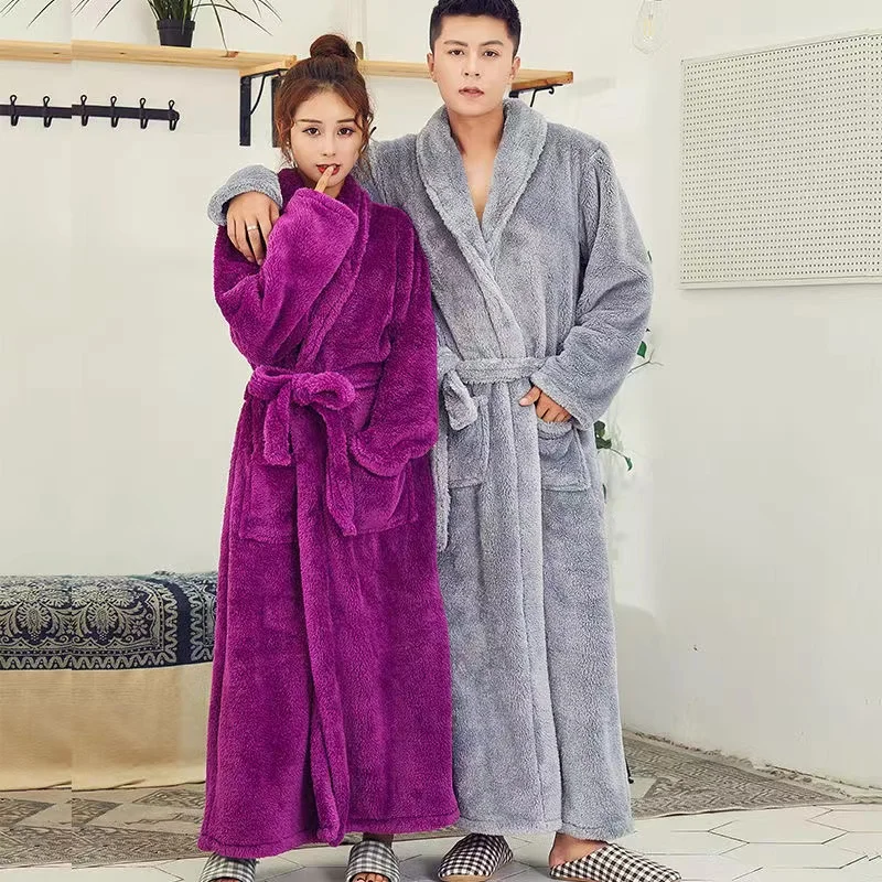 Pajamas men\'s winter evening gown sleeping robe Noble elegant atmosphere bath bathrobe thickened and extended bathrobe rest loun