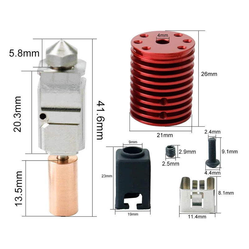 Upgraded Print Head For Voron 2.4 Ceramic Heating 24V 60W V6 Volcano Hotend Kit For Voron 0.1 0.2 2.4 Prusa i3 3D Printer Parts