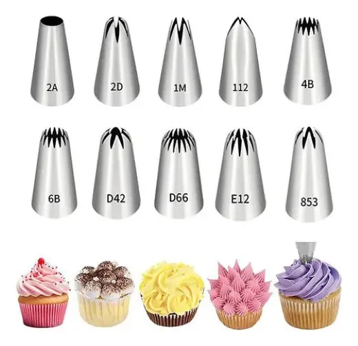 Stainless Steel Cake Nozzle Set 10 Pieces