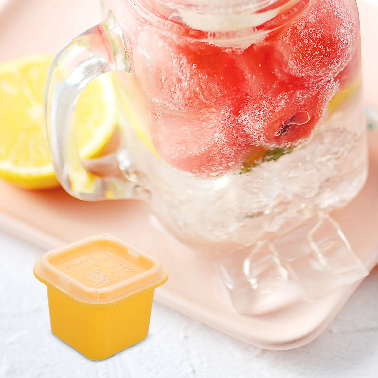 Large Square Ice Cube Mold with Lid Easy Release Ice Tray for Cocktails Party Home Use Essential Wax Mold