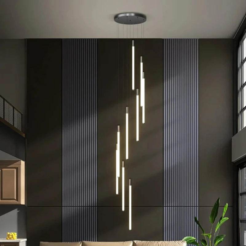 

Nordic Staircase Pendant Light, Modern Minimalist Villa Spiral Staircase Light, Bar Shaped Living Room LED Light