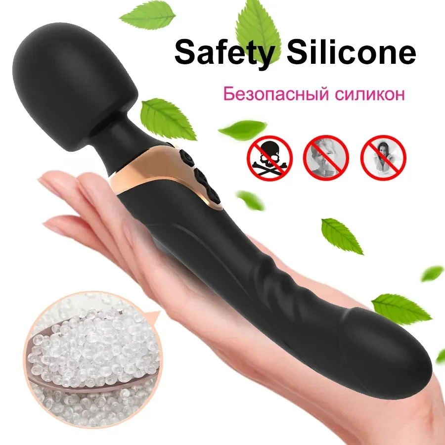 Powerful Dildos Vibrator Large Size AV Magic Wand G-Spot Vagina Massager 10 Modes Clitoris Stimulator Adult Sex Toys for Woman