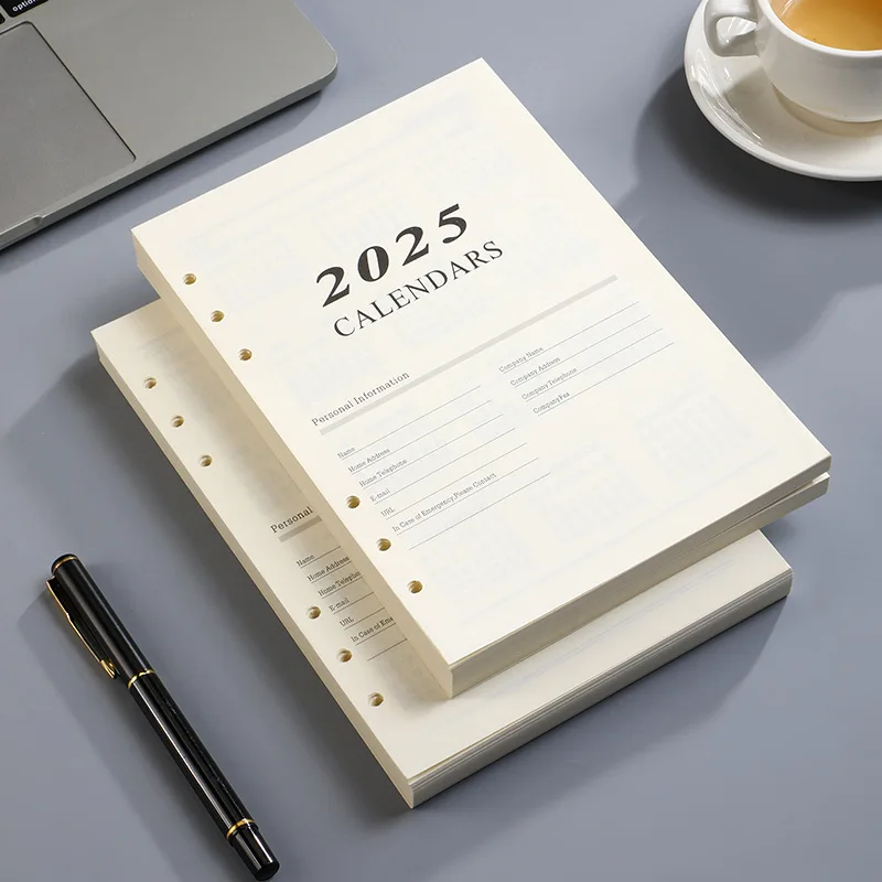 2025 ricariche per Notebook giornaliero settimanale mensile Planner Journal Schedule Agenda Organizer efficienza blocco note cancelleria coreana