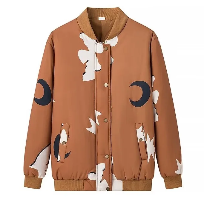 

Parkas Womens Korean Fall Polyester Velvet Lined Buttoned Pleated O-Neck Layered Ruffled Sweet Lovely Feminina Youthful Business