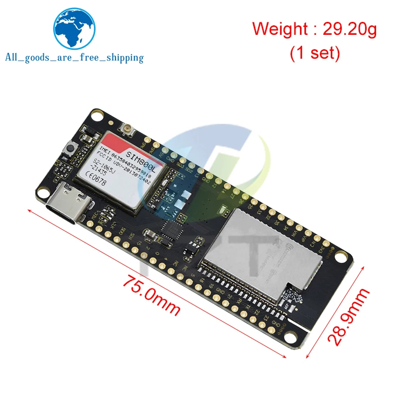 TZT TTGO T-Call V1.3 ESP32 Wireless Module SIM Antenna SIM Card SIM800L Module And GSM/GPRS Antenna for arduino