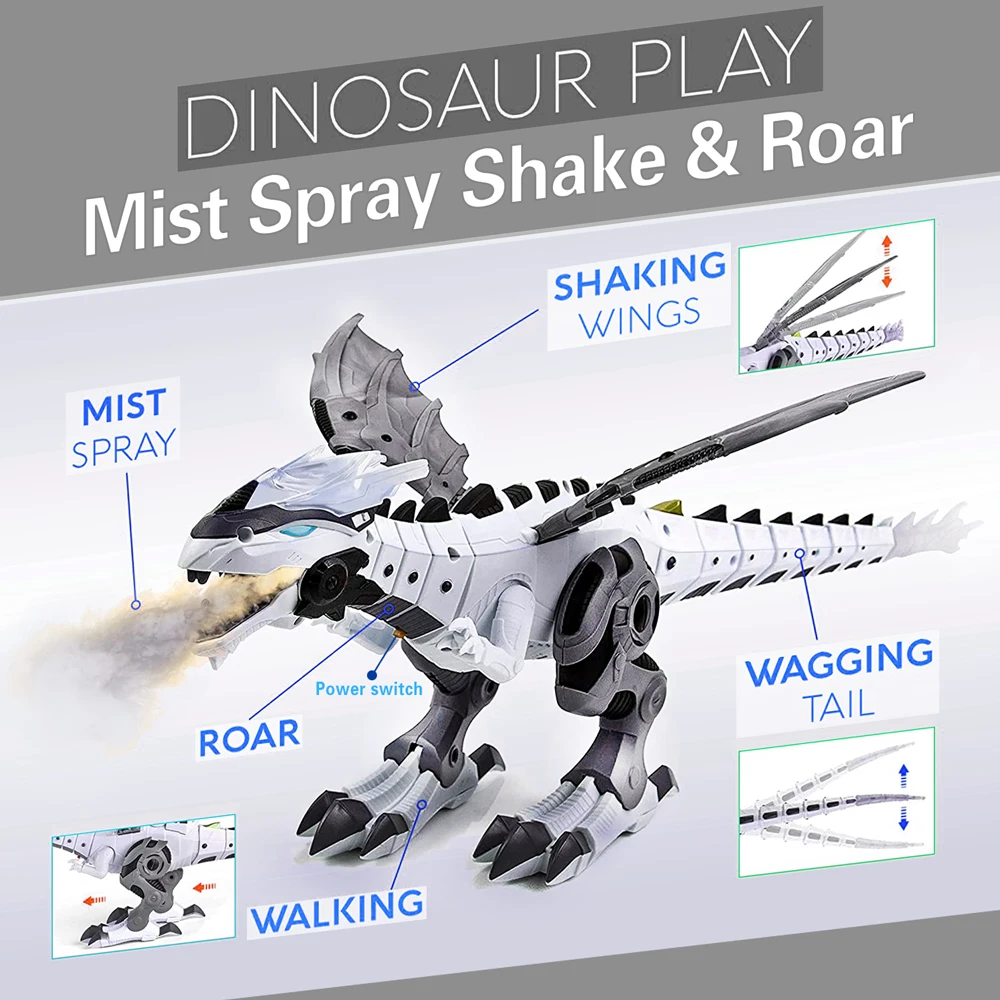 Big Size 47cm Electronic Walking Dinosaur Roaring Flashing Light Robot Educational Game Machine Gift For Children toys