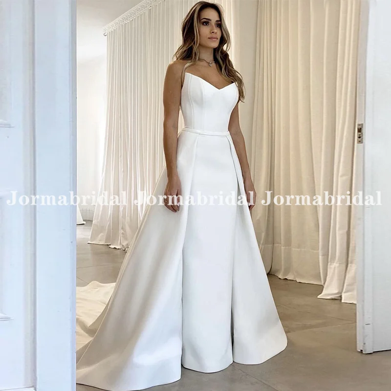 Vestido Novia 2024 Princess V-neck Sheath Bridal Dress with Detachable Skirt Back Split Wedding Gown Made to Measure Bride Dress