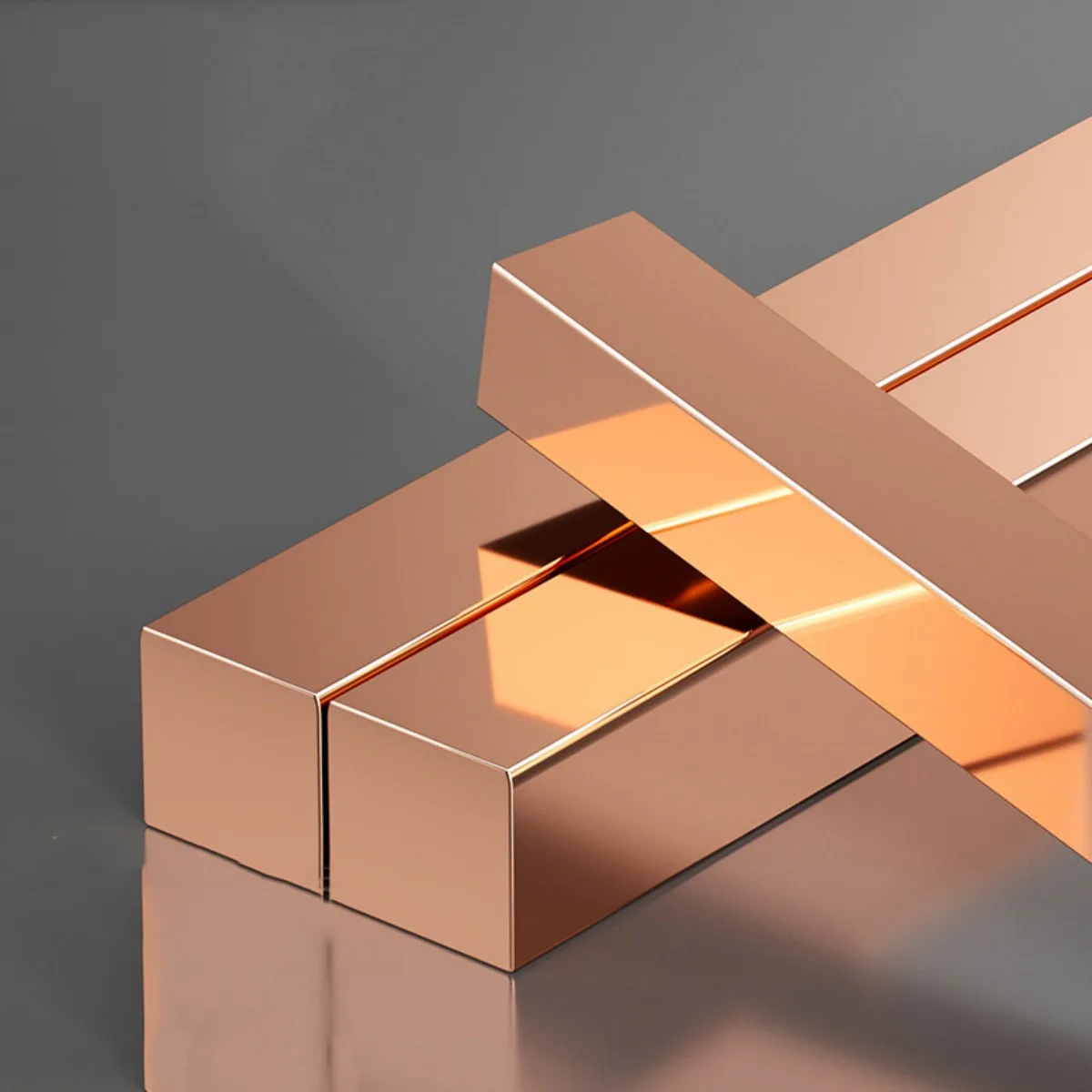 Copper Flat Busbar Rectangular Bar Thermal and Electrical Conductivity Metal Rods 100mm-300mm Length