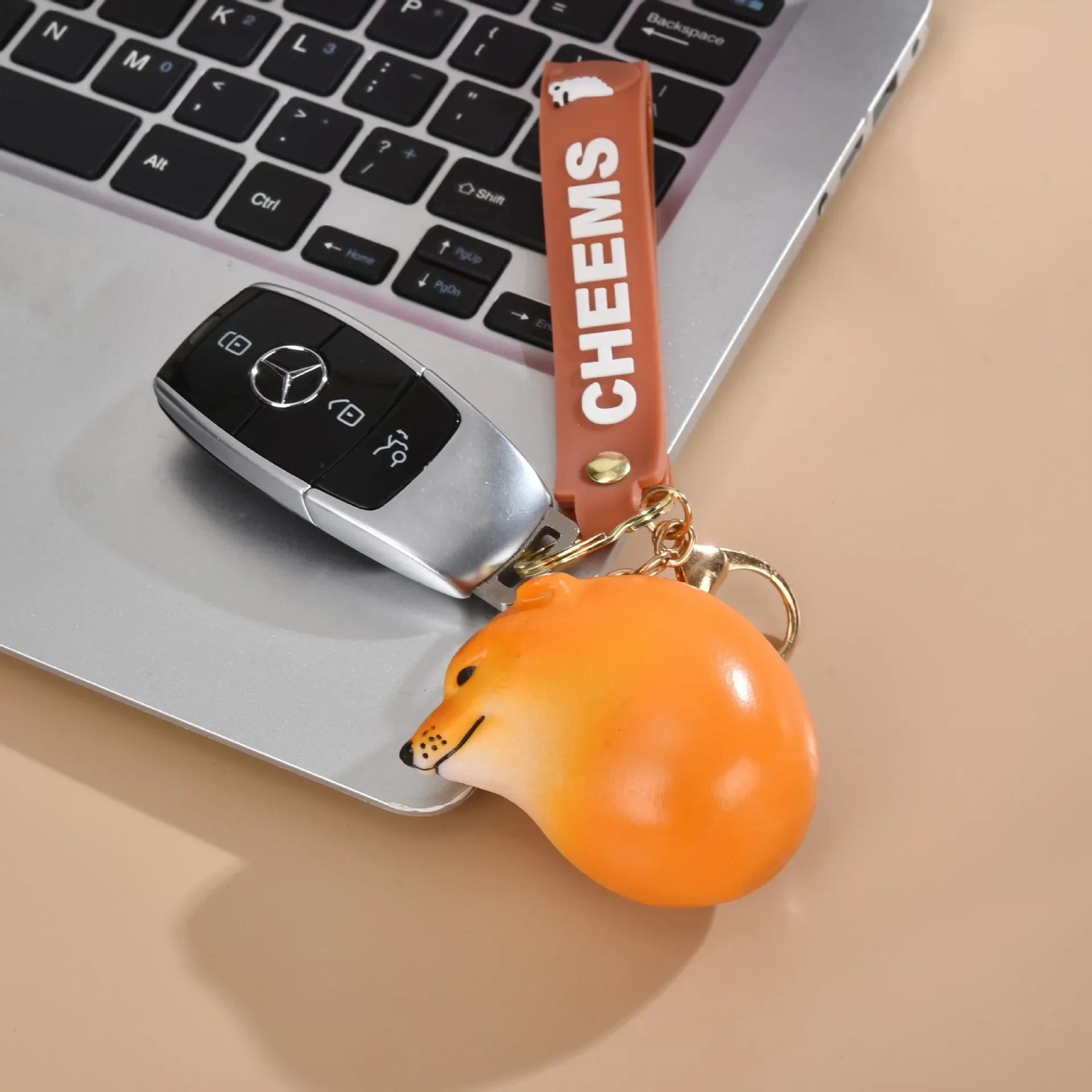 Cheems Dog Egg Keychain New Shiba Inu Creative Cute Dog Decoration Toy Keychain Car Phone Bag Pendant Gift Ornament Llaveros 키링