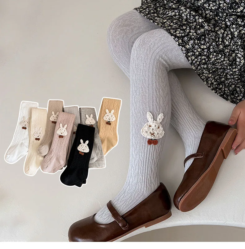 Cute Rabbit Girls Tights Warm Cotton Baby Pantyhose Soft Twists Girls Pantyhose Kids Children Tights Stockings 0-10Years