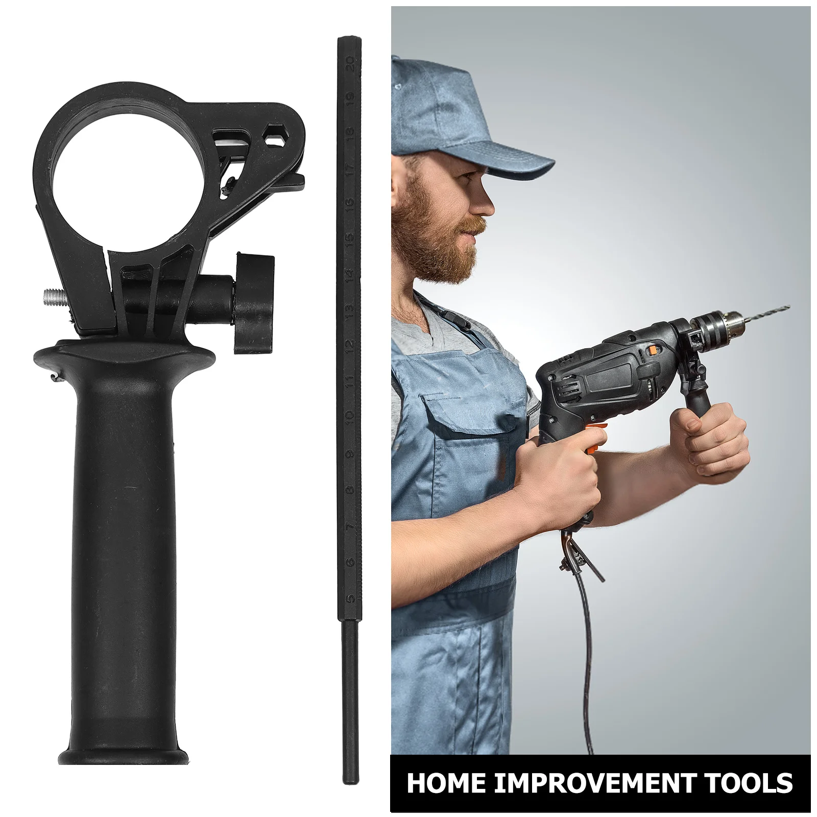 Maniglia per martello elettrico Sostituzione robusta impugnatura antiscivolo per trapano a percussione Design ergonomico Facile installazione Compatibile con la maggior parte