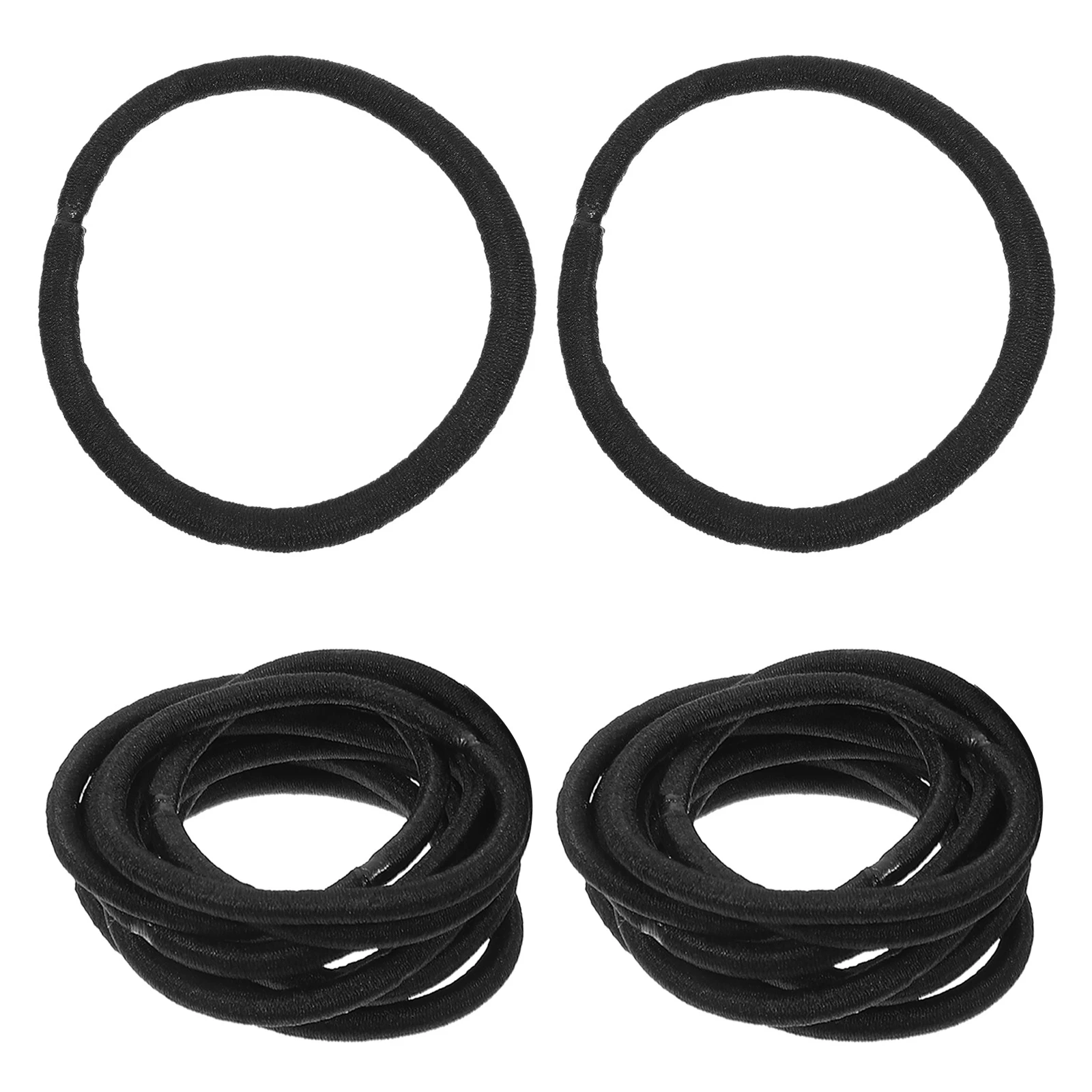 

100pcs Black Scrunchies For Girls Elasticity Hair Ties Seamless Bun Ponytail Braid Accessories Women Girls Bulk Pack
