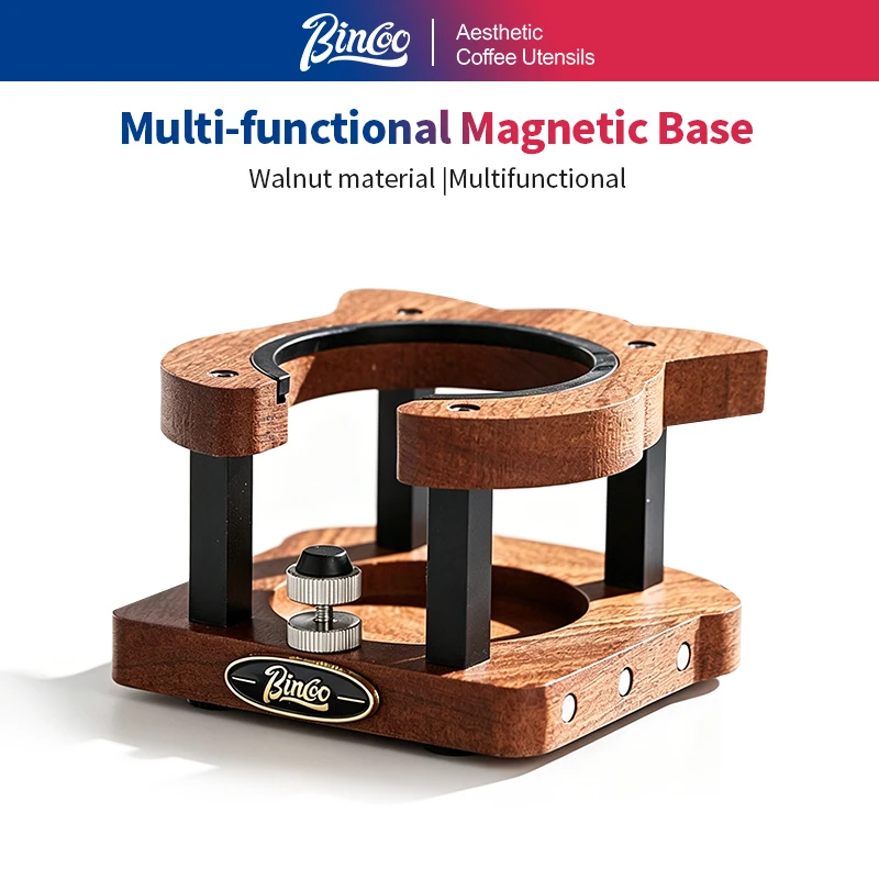 Bincoo 51mm 58mm Coffee Tamping Station Walnut Wood Tamper for Espresso Coffee Accessories Barista Tools
