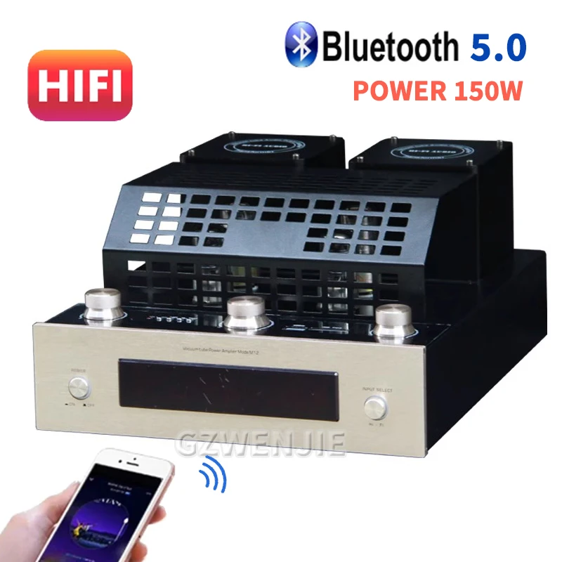 

150W Hifi Tube Amplifier High Power Fever Power Amplifier Pre-stage Auido Speaker Amplifier Home Theater Bluetooth 5.0 With USB