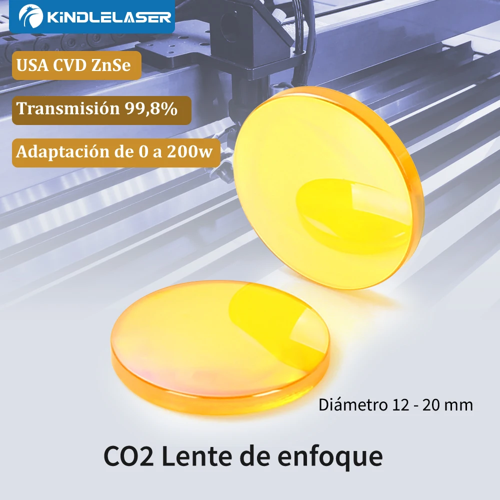 ZnSe-lente de enfoque para máquina cortadora de grabado láser CO2, lente láser CVD de diámetro 12/15/18/20 FL25.4/38,1/50,8/63,5/76,2/101,6/127mm, USA