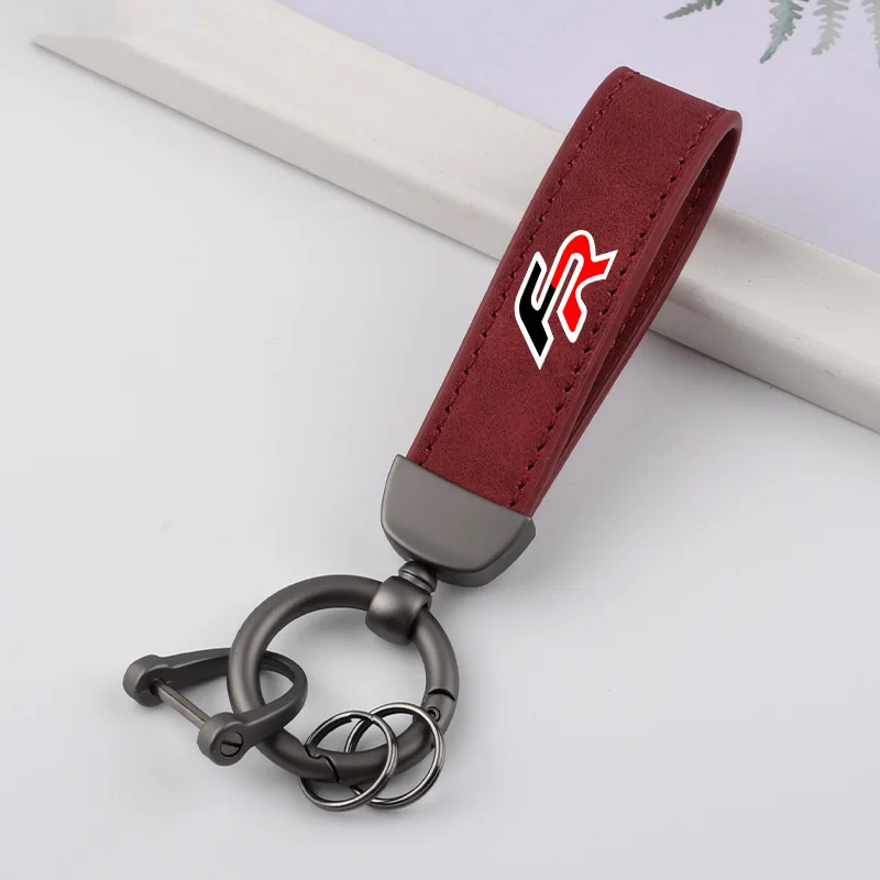 Car Styling Leather Alloy Keychain Waist Wallet Key Ring Gifts Accessory For Seat Leon FR+ Cupra Ibiza Altea Exeo Formula Racing