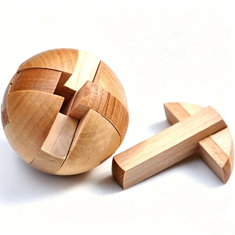 Classic Wooden Puzzle Ball Magic Brain Teasers Assembly Interlocking Toys IQ Logic Mind Challenge Games for Adults & Kids view 5