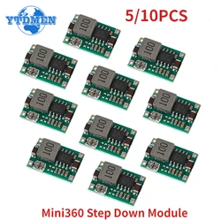 5/10PCS Mini360 DC-DC Buck Converter Step Down Power Supply Module 4.75V-23V To 1V-17V Mini-360 Ultra-small RC Airplane Module