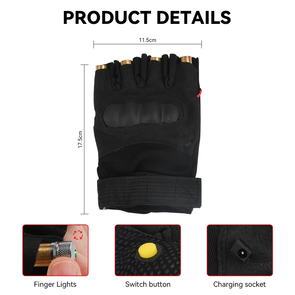 RGB Laser Gloves Dancing Stage Gloves Laser Palm Light for DJ Club/Party/Bars Stage Novelty light Performance Props Glove Light